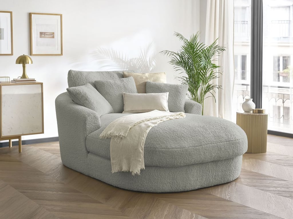 Produit similaire: Belem méridienne tissu bouclette gris clair