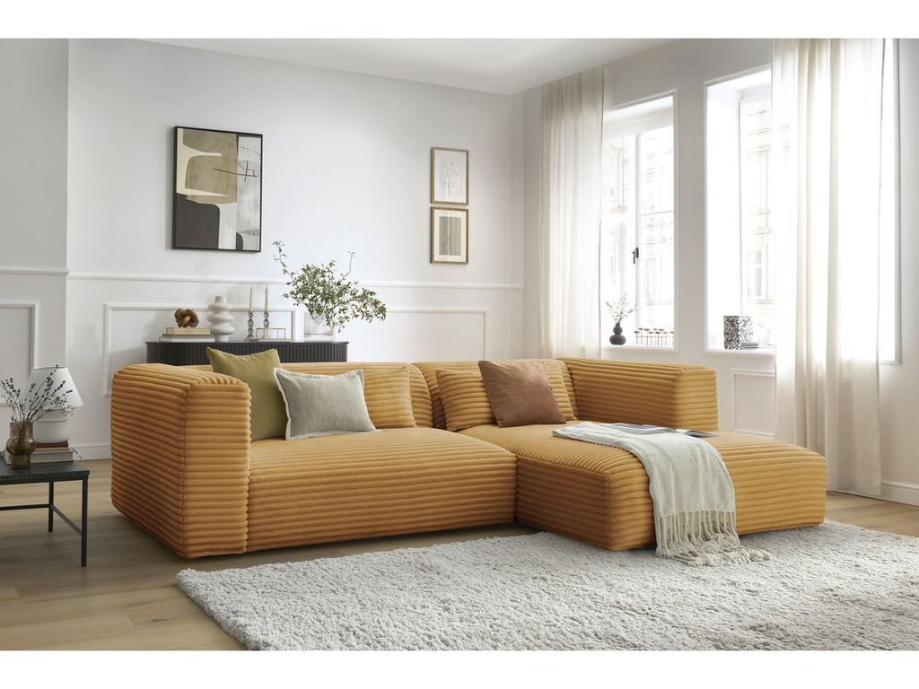 Produit similaire: Canapé d'angle fixe HARRY gros côtelé doux jaune angle droit BOBOCHIC 3 places