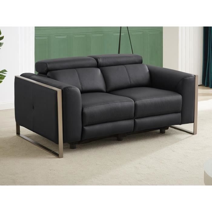 Produit similaire: Canapé 2 places relax électrique en cuir noir DAVOLI