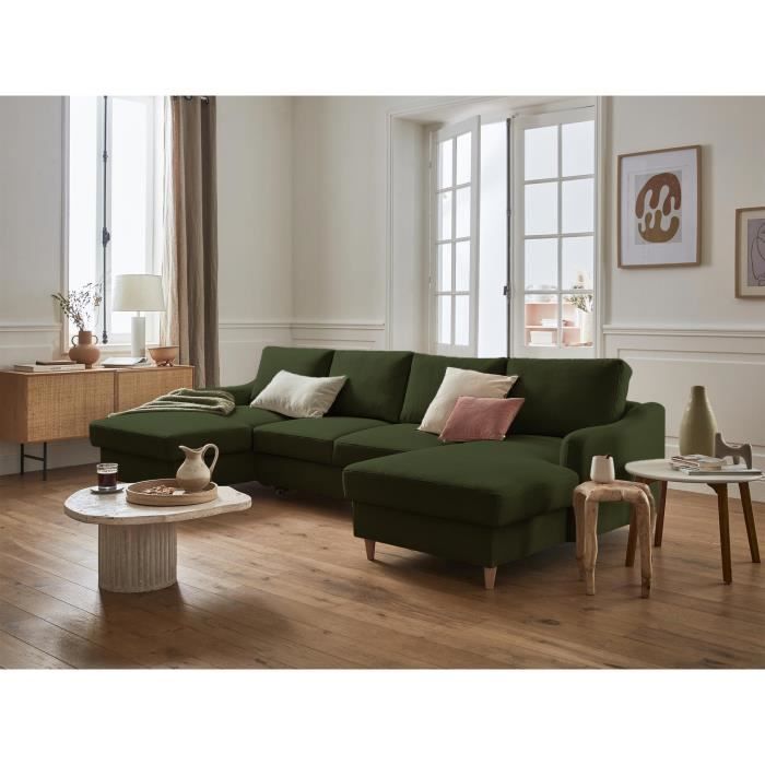 Produit similaire: Will - canapé panoramique en U - 7 places - convertible - avec coffre - en tissu - Vert