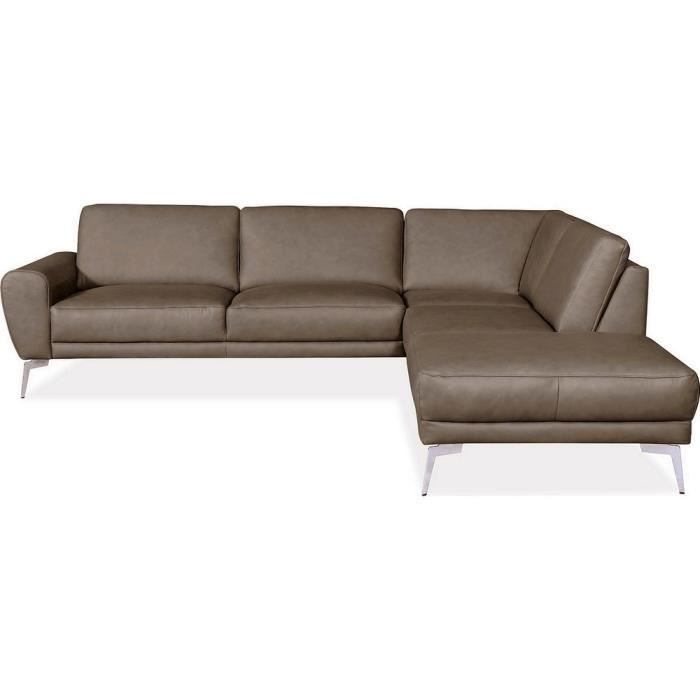 Produit similaire: Canapé d'angle en 100% TOUT cuir italien de prestige 6/7 places SPANIA, marron cognac, taupe (vers moka)droit