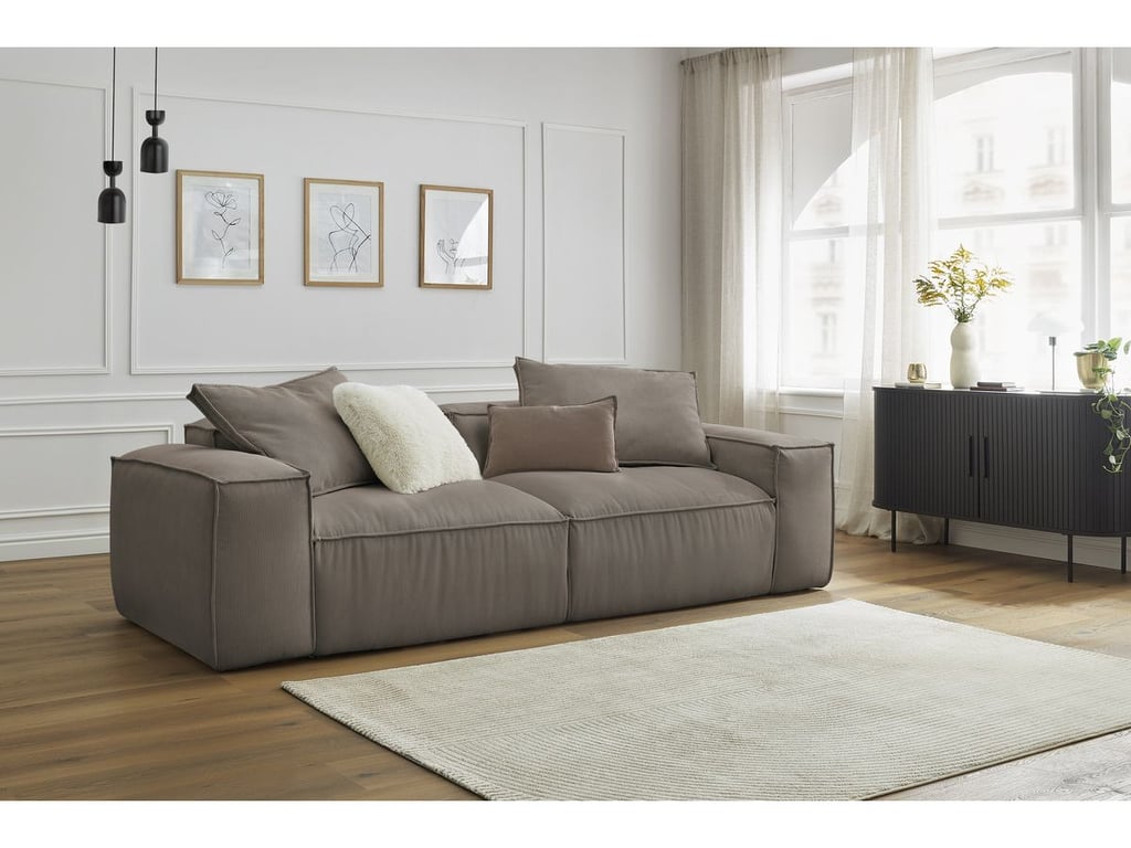 Produit similaire: Canapé droit fixe 3 places ultra moelleux BOHEME velours côtelé taupe BOBOCHIC