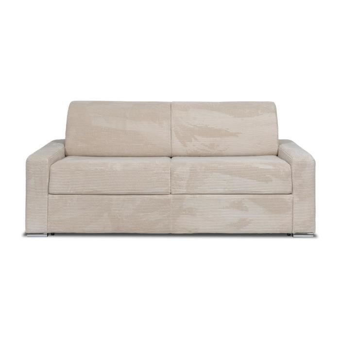 Produit similaire: Canapé 4 places convertible express en velours côtelé beige - Couchage 160 cm - Matelas 18 cm - CALITO