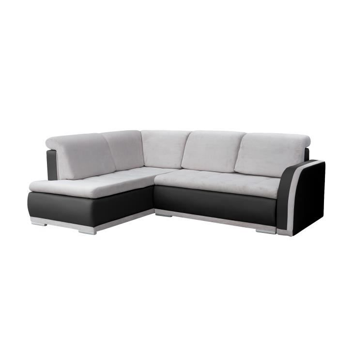 Produit similaire: Canapé d'angle Convertibles 3 Places Tissu + Simili Cuir Vero II (Gris Clair + Noir, Canapé d'angle Gauche)