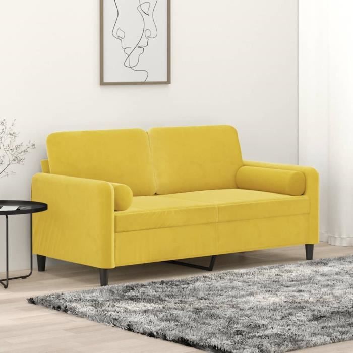 Produit similaire: Canapé salon séjour | Canapé 2 places | avec oreillers décoratifs jaune 140 cm velours 158x77x80 cm