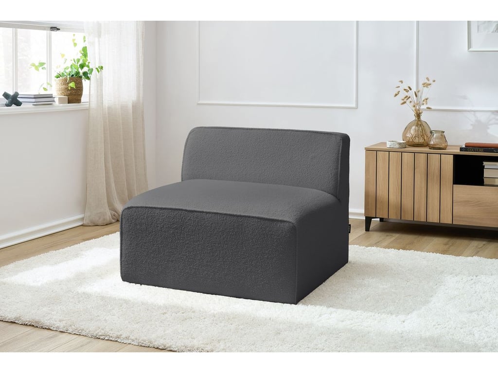 Produit similaire: Chauffeuse 1 place pour canapé modulable MEGEVE tissu bouclette gris foncé BOBOCHIC 1 places