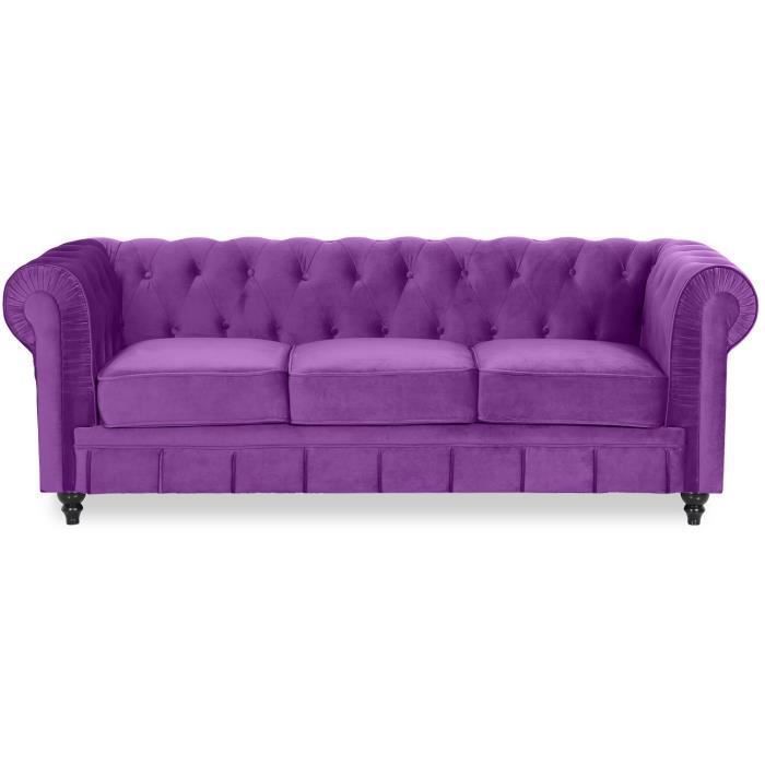 Produit similaire: Canapé Chesterfield Velours 3 Places Altesse Violet - Classique - Intemporel - Moelleux