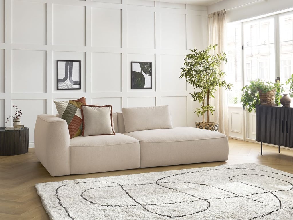 Produit similaire: Canapé droit fixe 3 places LEOPOLD tissu chiné beige accoudoir gauche BOBOCHIC