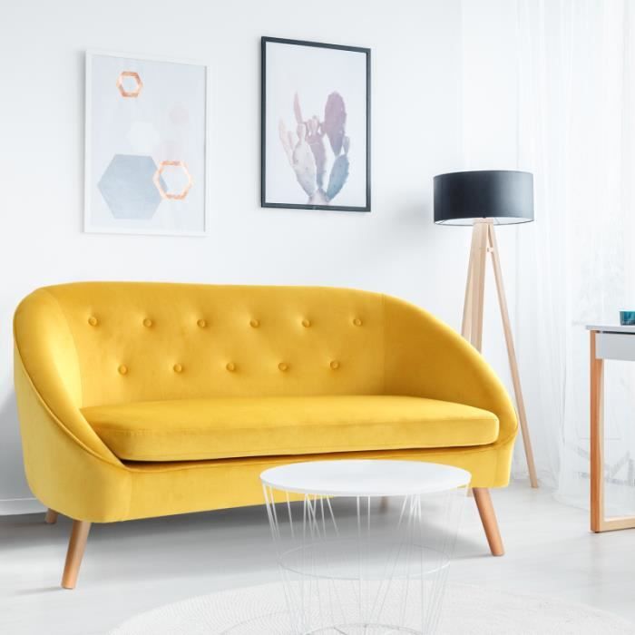 Produit similaire: ID MARKET - Canapé banquette en velours Sonia jaune
