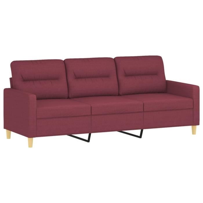 Produit similaire: Canapé 3 places - YOSOO - Rouge bordeaux - Tissu 100% polyester - Dimensions 198x77x80 cm - Confort moelleux