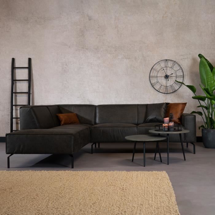Produit similaire: Canapé d'angle industriel Livin24 Kansas anthracite gauche - Confortable et durable en cuir écologique