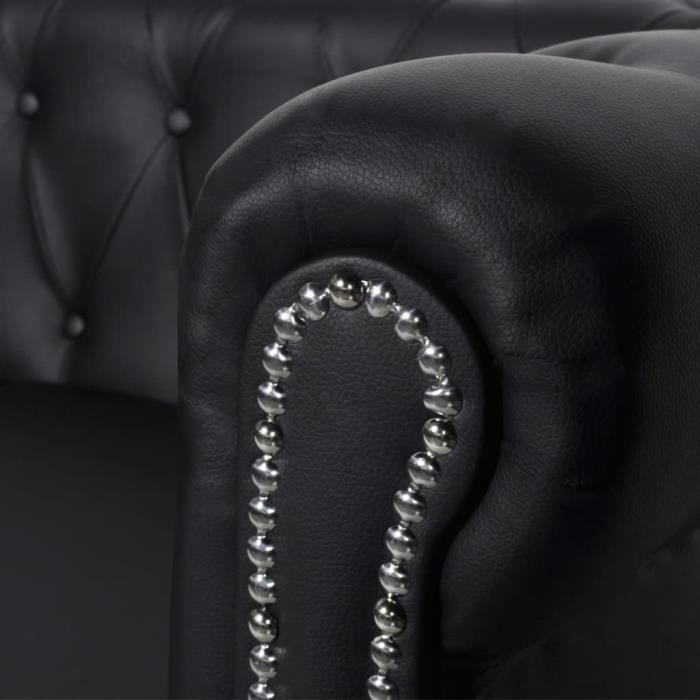 Produit similaire: Canapé Chesterfield 2 places - SALUTUYA - Sellerie cuir synthétique + structure bois - noir - 145,5 x 76 x 70 cm - JY670