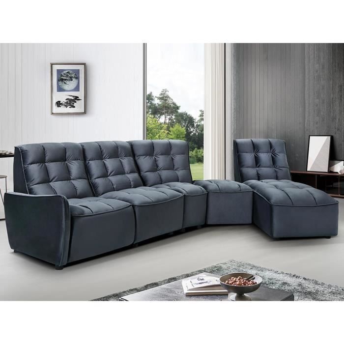 Produit similaire: Canapé d'angle relax électrique modulable en velours anthracite ALFORD