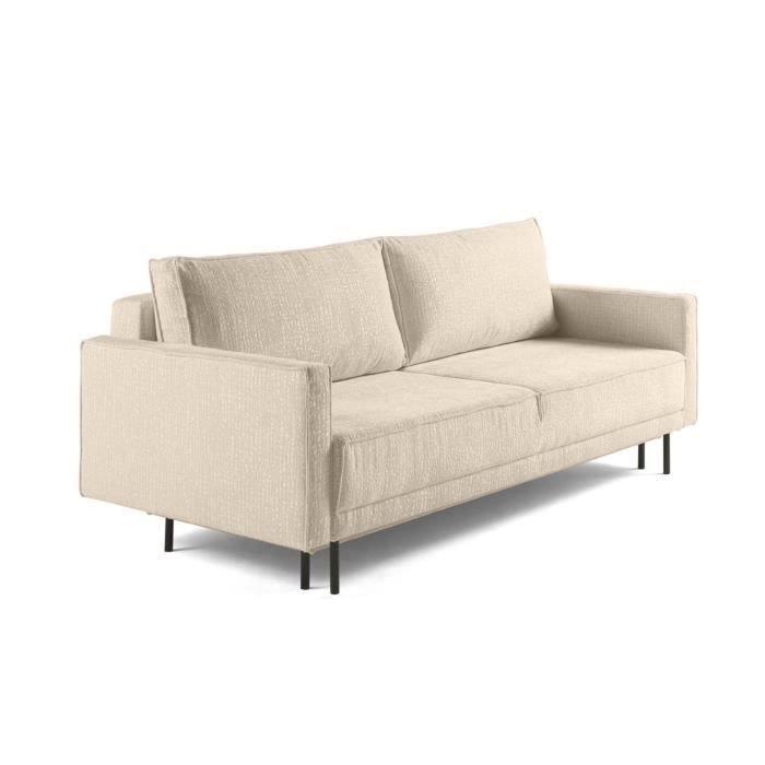 Produit similaire: Charlie - canapé droit 3 places - convertible avec coffre - en tissu velours relief - Beige