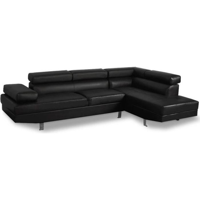Produit similaire: Canapé d'angle droit avec têtières relevables Charly Noir