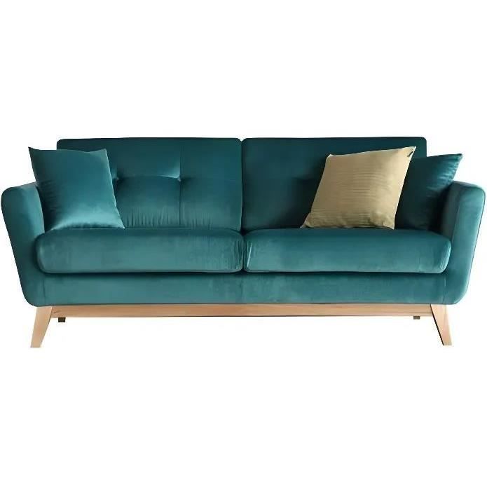 Produit similaire: Canapé scandinave - HOGA - Concept Usine - 3 places + 2 coussins - Velours - couleur Vert - contemporain