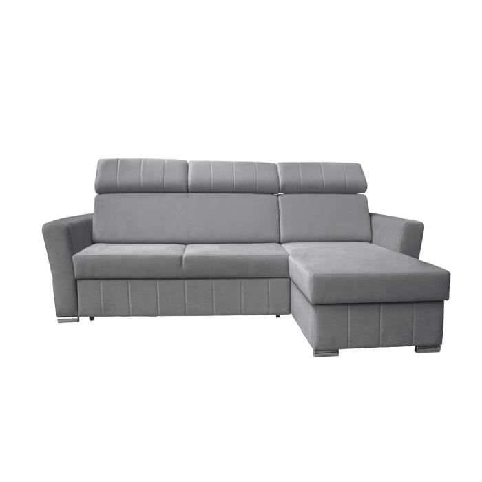 Produit similaire: Canapé d'angle en lit en tissu avec coffre 4-5 places - MILS - Gris (Paros 05, Droite)