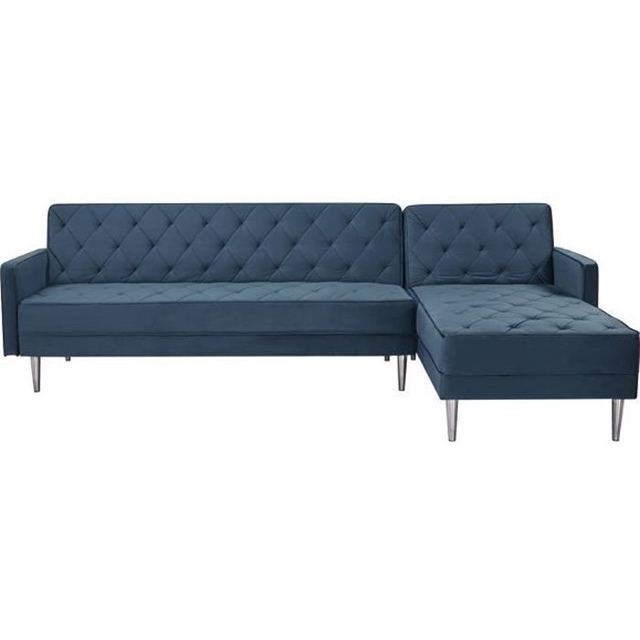 Produit similaire: Canapé d'angle 3 places réversible  ISTANA -Velours Bleu - L 286 x P 169 x H 80 cm