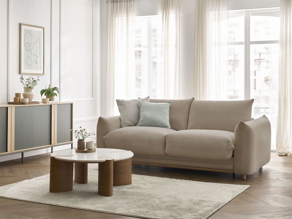 Produit similaire: Canapé droit convertible ERNEST ouverture express taupe 140x190 BOBOCHIC 3 places