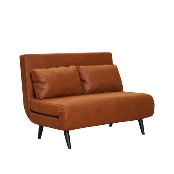 Livin24  Canapé convertible lit 120 x 190 cm Kristian cognac éco-cuir