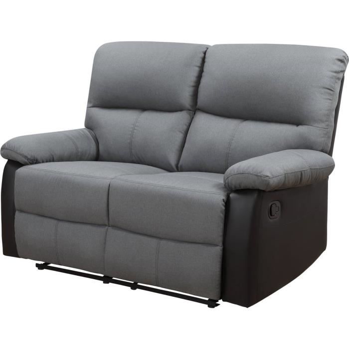 Produit similaire: Canapé relax Lincoln - 2 places - Noir / Gris foncé