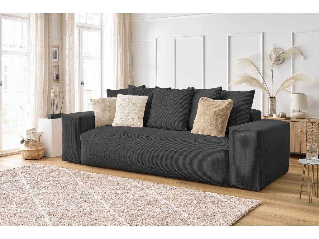 Produit similaire: Voltaire canapé droit fixe 3 places velours côtelé gris foncé