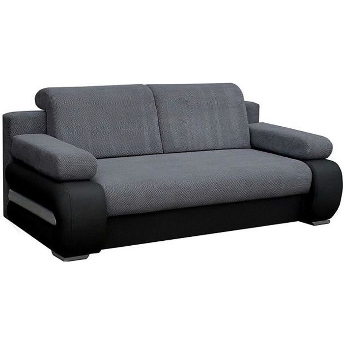 Produit similaire: Canapé convertible 3 places en tissu YORK gris foncé/noir - Marque - Modèle - Convertible - Gris - Tissu