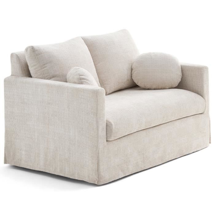 Produit similaire: Serena - canapé droit déhoussable 2 places en velours texturé - Beige