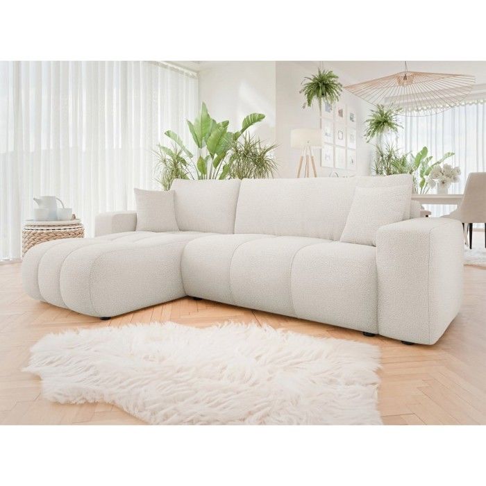 Produit similaire: Canapé d'angle convertible LARIA en tissu anti tâche hydrophobe doux au toucher