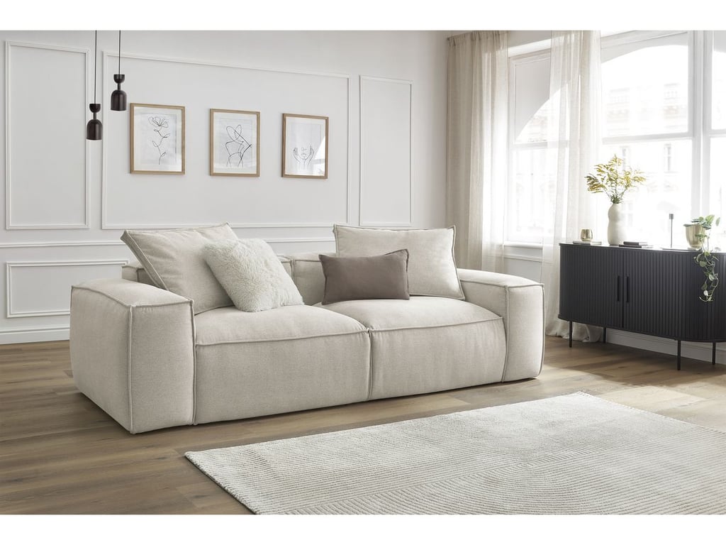 Produit similaire: Canapé droit fixe ultra moelleux 3 places BOHEME tissu chiné beige BOBOCHIC