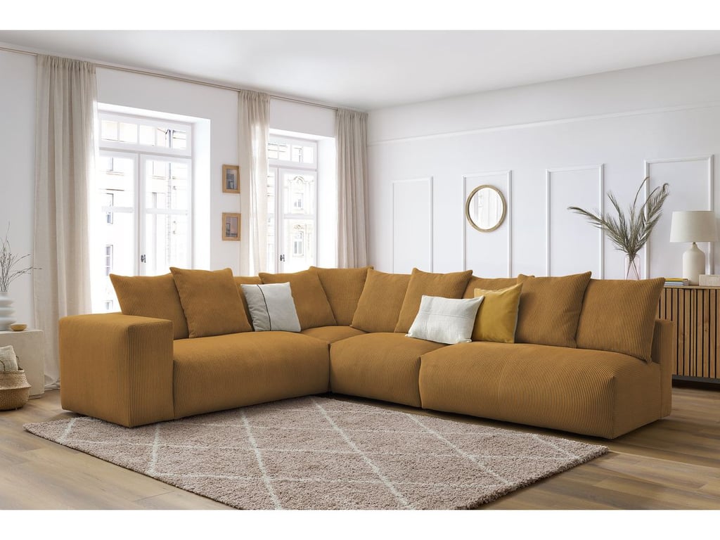 Produit similaire: Canapé d'angle fixe modulable VOLTAIRE avec 2 chauffeuses 2 places, 1 angle et 1 chauffeuse 1 place jaune angle gauche BOBOCHIC 6 places