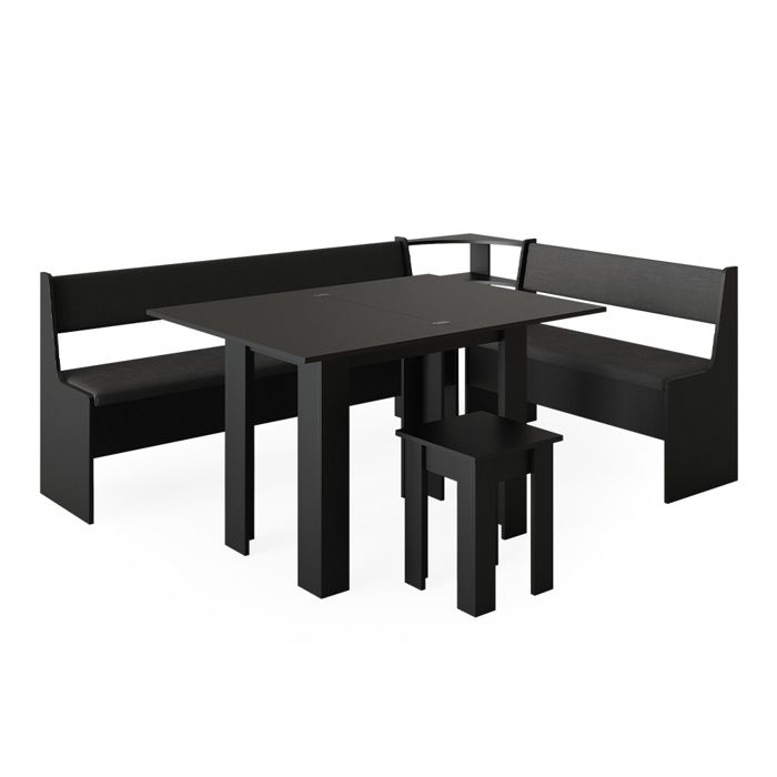 Produit similaire: Groupe de banquettes d'angle Roman, 150 x 41.5 cm avec table, Noir, Vicco