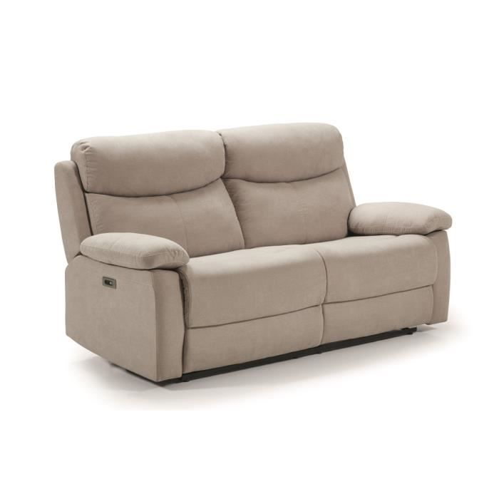 Produit similaire: Canapé de 3 places (2 relax électriques) en tissu couleur Crème - Longueur 190 x Profondeur 90 x Hauteur 103 cm