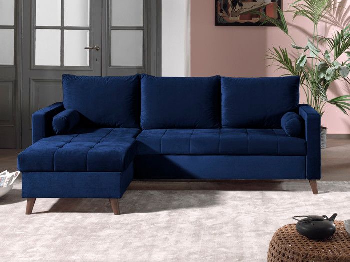 Produit similaire: Canapé d'angle réversible convertible en velours - POLAR - 4 places - Bleu nuit