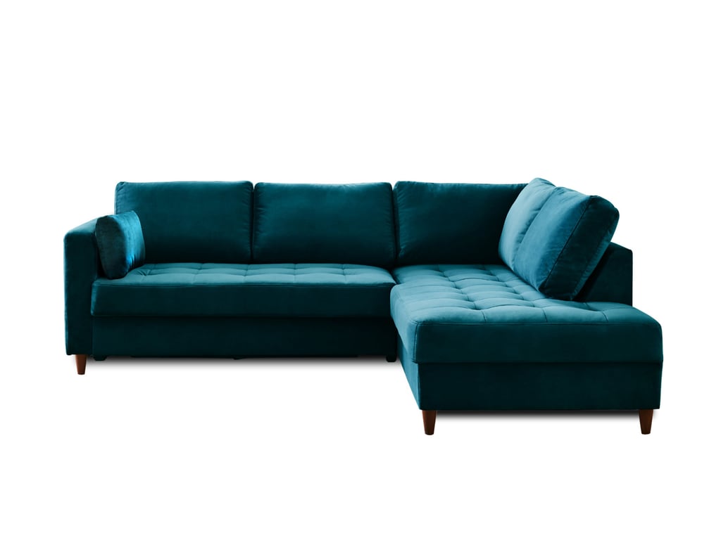 Produit similaire: Anna - Canapé d'angle droit convertible 5 places Velours Bleu canard
