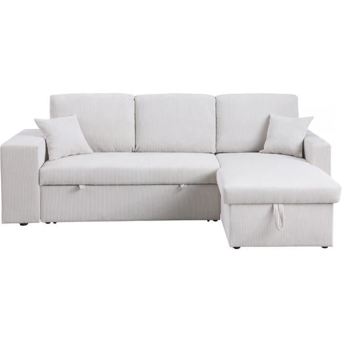 Canapé Axel - velours côtelé 3 places Beige - Vue supplémentaire 1