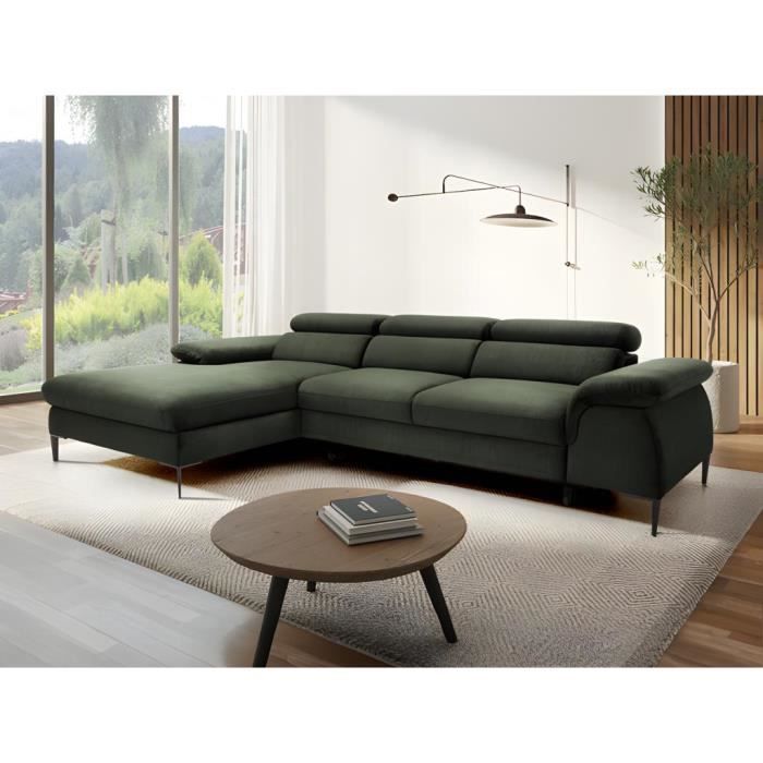 Produit similaire: Canapé d'angle gauche convertible en velours vert SEPINA de Pascal Morabito