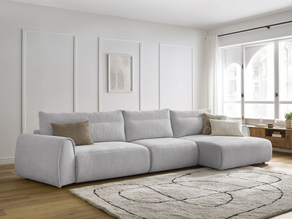 Produit similaire: Canapé grand angle incurvé fixe ADEN gris clair angle droit BOBOCHIC 4 places