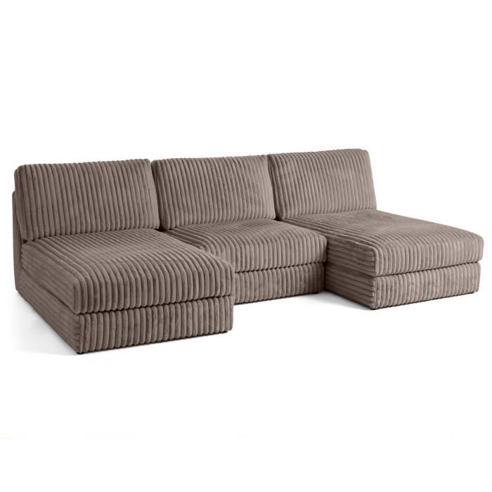 Produit similaire: Jasper - canapé panoramique modulable - en velours côtelé grosses côtes - Taupe