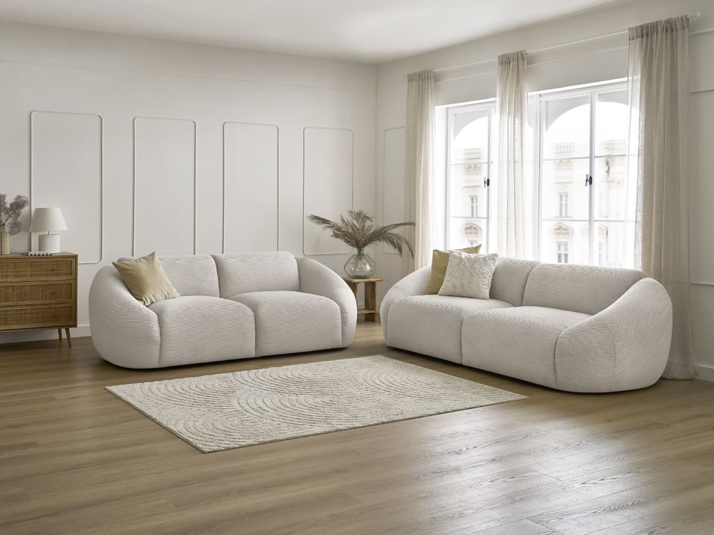 Produit similaire: Ensemble canapé droit fixe 3 + 2 places TINA velours côtelé beige BOBOCHIC