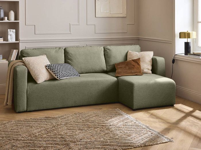 Produit similaire: Canopy - canapé d'angle réversible - 4 places - convertible avec coffre - en tissu texturé - Vert