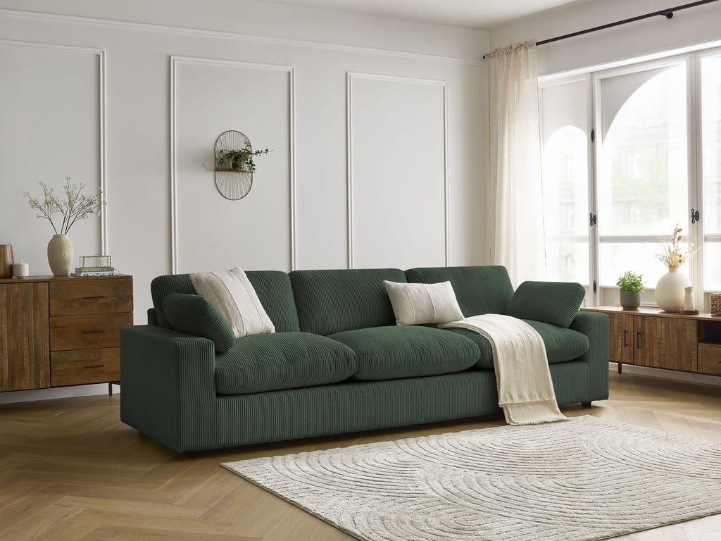 Produit similaire: Canapé droit fixe 4 places BELAIR velours côtelé vert BOBOCHIC