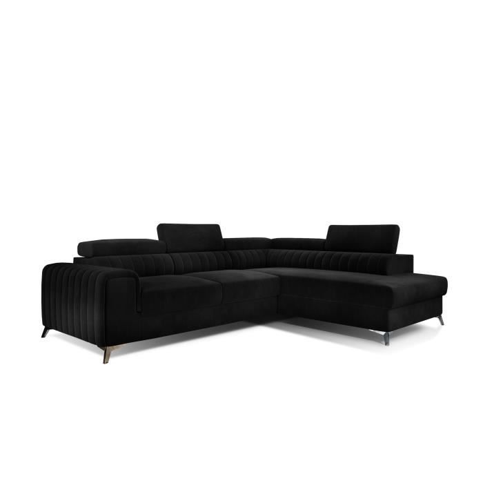 Produit similaire: Canapé d'angle Droit-Gauche en lit convertible avec coffre 4-5 places 278x92x205 cm OLIVIER (Droite, Noir - MATVELVET 99)