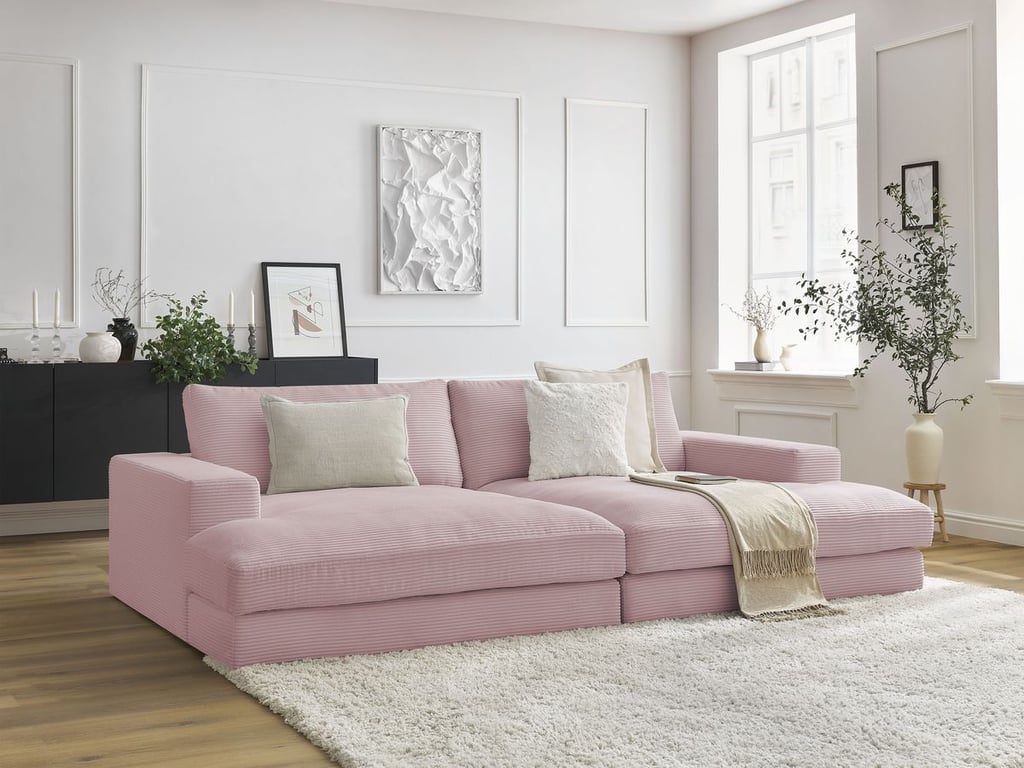 Produit similaire: Canapé droit fixe 4 places compact LEONARD assise profonde velours côtelé violet BOBOCHIC