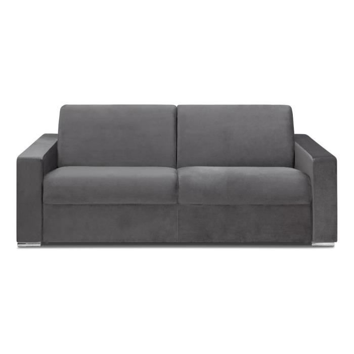 Produit similaire: Canapé 4 places convertible express en velours CALITO - Anthracite - Couchage lattes larges 160 cm - Matelas 14 cm