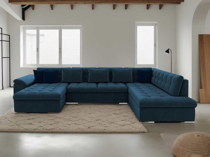 Produit similaire: Canapé panoramique XXL Chuck - Convertible avec coffre - 7 places - Style contemporain - Droit - Bleu marine