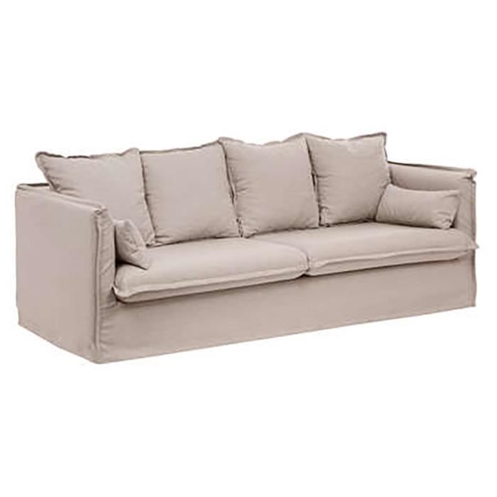 Produit similaire: Canapé convertible 3 places en bois hêtre et MDF coloris Beige lin - Longueur 200 x Profondeur 102 x Hauteur 78 cm