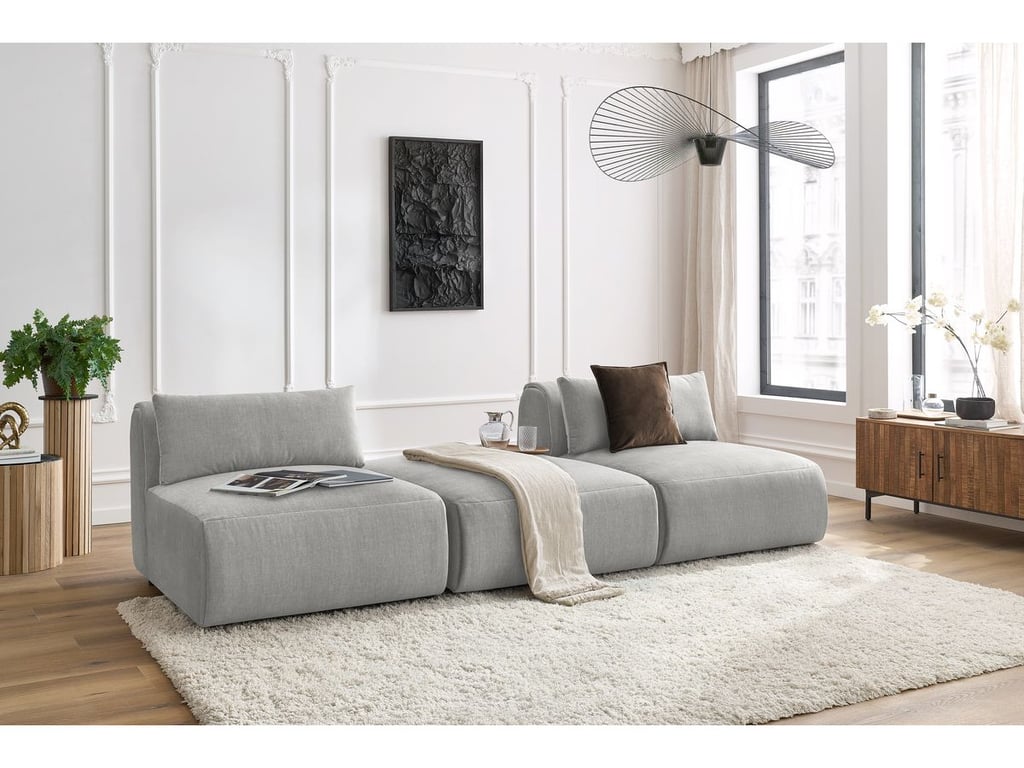 Produit similaire: Canapé droit fixe 3 places JEANNE tissu velours gris clair BOBOCHIC 3 places