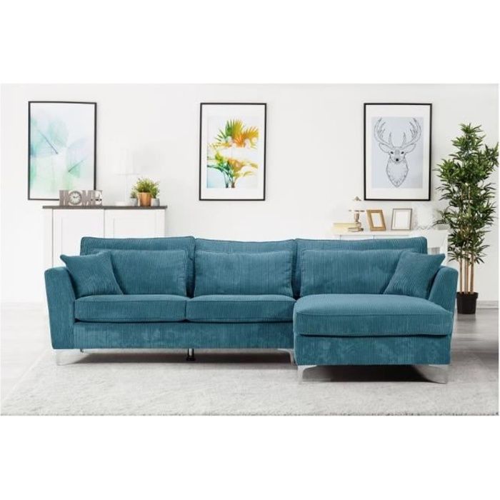 Produit similaire: Canapé d'angle droit ISLA bleu fixe - Grande dimension et grand confort - 6 places