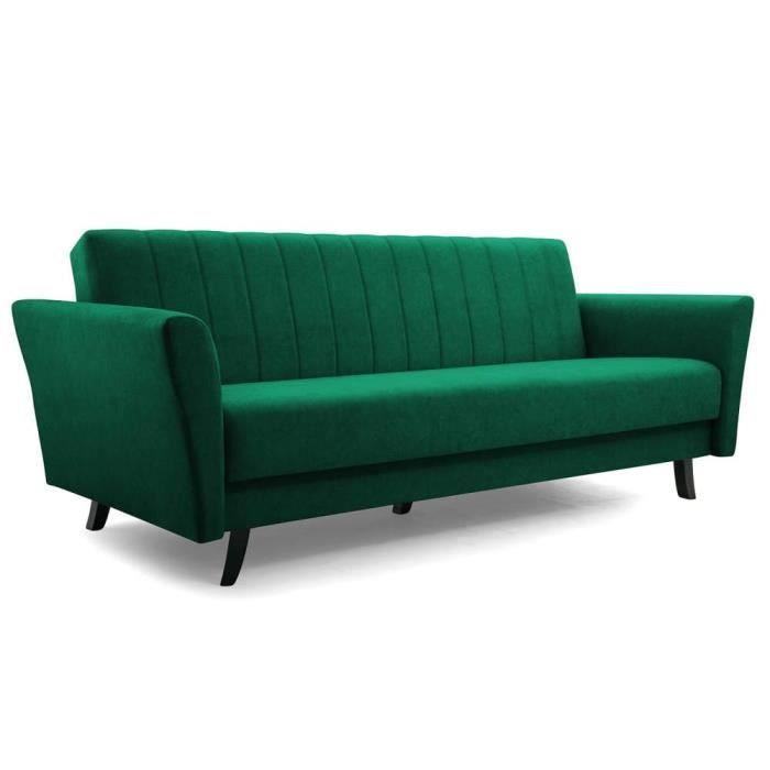Produit similaire: Canapé en lit convertible avec coffre 3 places de rangement relax droit - clic clac- 231x90x93 cm - ANGELLI (Vert foncé - Kronos